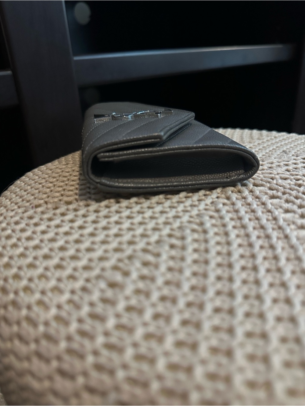 Authentic Saint Laurent Gray Quilted Leather Wallet with Silver YSL Emblem - Picture 14 of 14